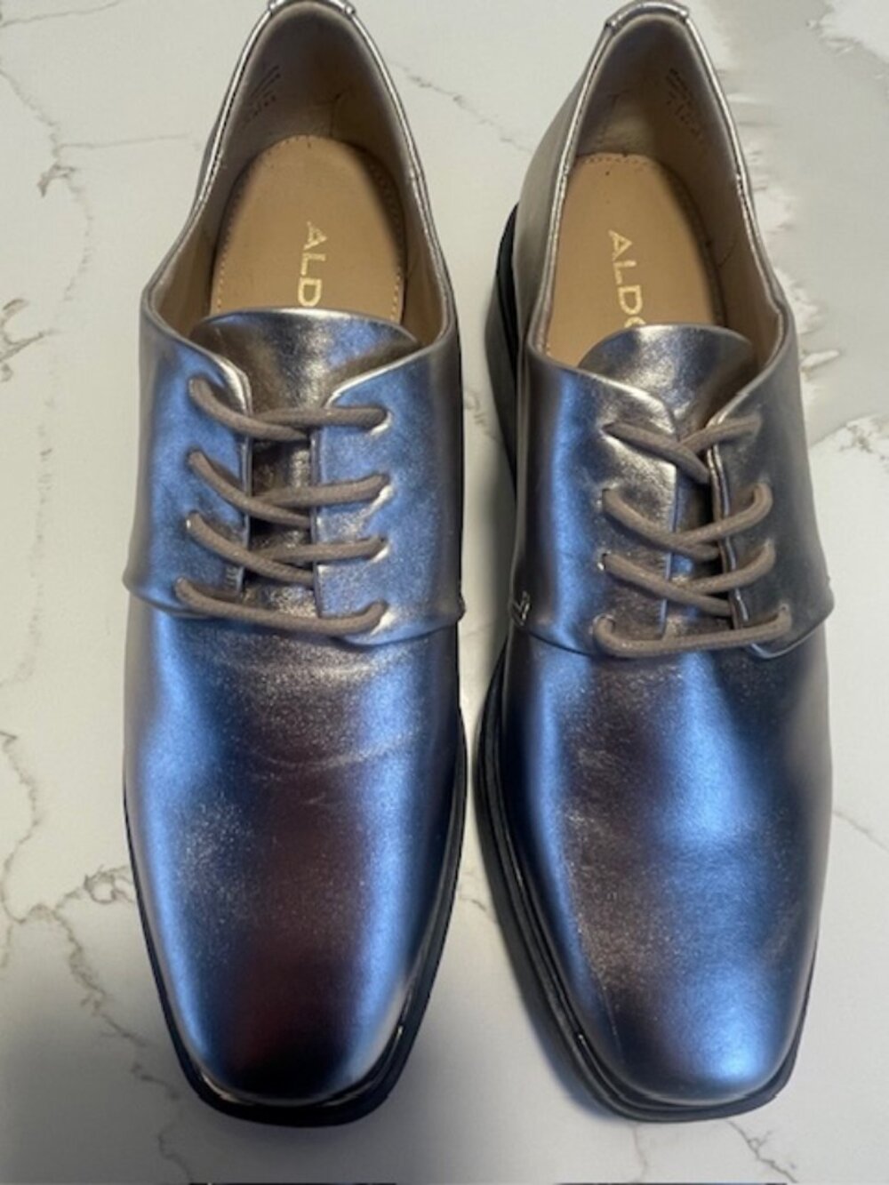 Metallic ALDO Platform flats, size 7US/37.5EUR